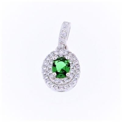 CIONDOLO PIETRA VERDE 5x4MM ARGENTO 925%