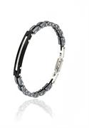 BRACCIALE ACC BICOLOR NERO CON TARGA