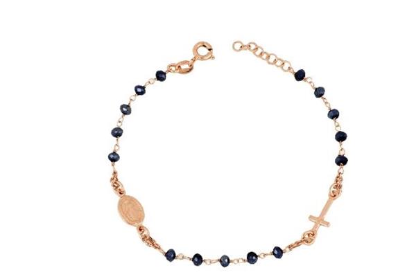 BRACCIALE ROSARIO C/PIETRE BLU ARG. RAM