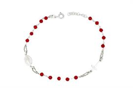 BRACCIALE ROSARIO C/PIETRE ROSSE ARG.