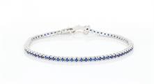 BRACCIALE TENNIS 2mm 16cm RODIATO CON PIETRE BLU