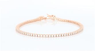 BRACCIALE TENNIS 2mm 20cm RAMATO CON PIETRE BIANCHE