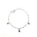 BRACCIALE BIMBO ARG RODIATO CON ORSETTO SMAL E CUORE LISCIO