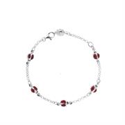 BRACCIALE BIMBO ARG BIANCO CON COCCINELLE SMALTATE