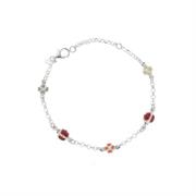 BRACCIALE BIMBO ARG BIANCO CON COCCIN E QUADRIF SMALT