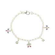 BRACCIALE BIMBA ARG BIANCO CON PENDENTI