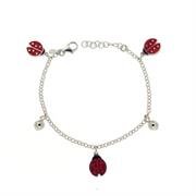 BRACCIALE BIMBO ARG BIANCO COCCINELLE PENDENTI