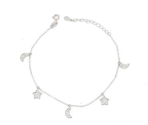 BRACCIALE DONNA STELLE E LUNE PEND ZIRCONATE ARG 925