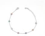 BRACCIALE DONNA CON FIORI COLORATI ZIRCONATI ARG.925