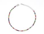 BRACCIALE TENNIS 2mm 17cm+3 RODIO PIETRE MULTICOLOR