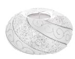 SFERA ONDE GLITTERATE ARGENTO 11X6 CON TEALIGHT MM 38