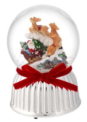 BOULE DE NEIGE MUSICALE D.120 CON ALBERO CON BABBO NATALE