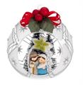 SFERA D.10 DECO ARGENTO CON ALBERELLI E FIOCCO - PRESEPE