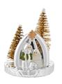 MINI PRESEPE 6X8 CON ALBERELLI DORATI