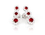 ORECCHINI KATE TRILOGY PIETRE ROSSE IN ARGENTO 925%