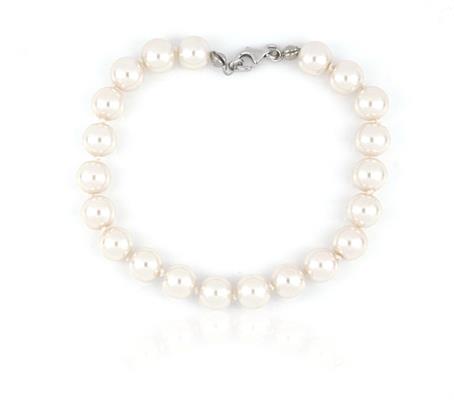 BRACCIALE PERLE KULTRA BIANCO 8MM CON CHIUSURA IN AG